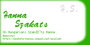 hanna szakats business card